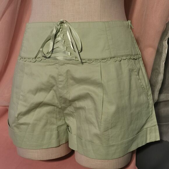 Ank Rouge Green Shorts Women's Small Boho Party Casual Summer Japan Import Cute - Picture 6 of 12